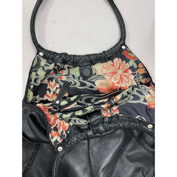 Lucky Brand womens leather boho handbag black boho should bag - Picture 8 of 9